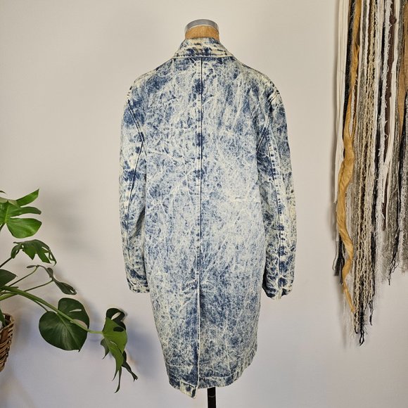 80's Trench Acid Wash Jean Jacket - Picture 6 of 9